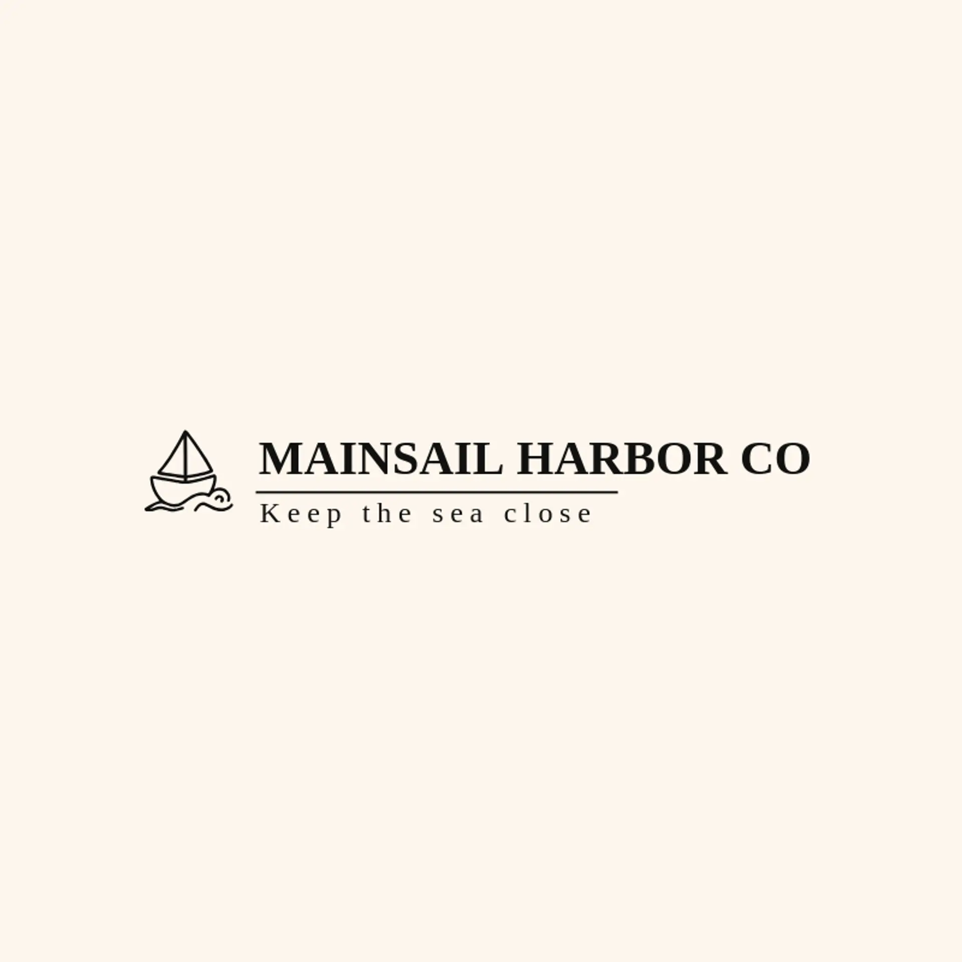 Mainsail Harbor Co logo for sailboat