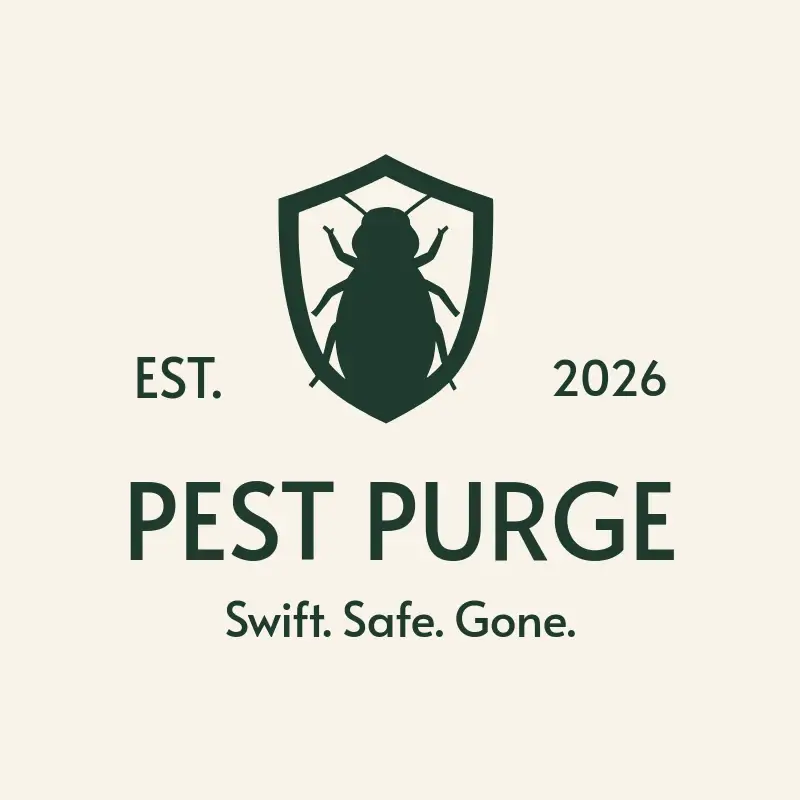 The pest control name Pest Purge as a branded logo with a single color icon