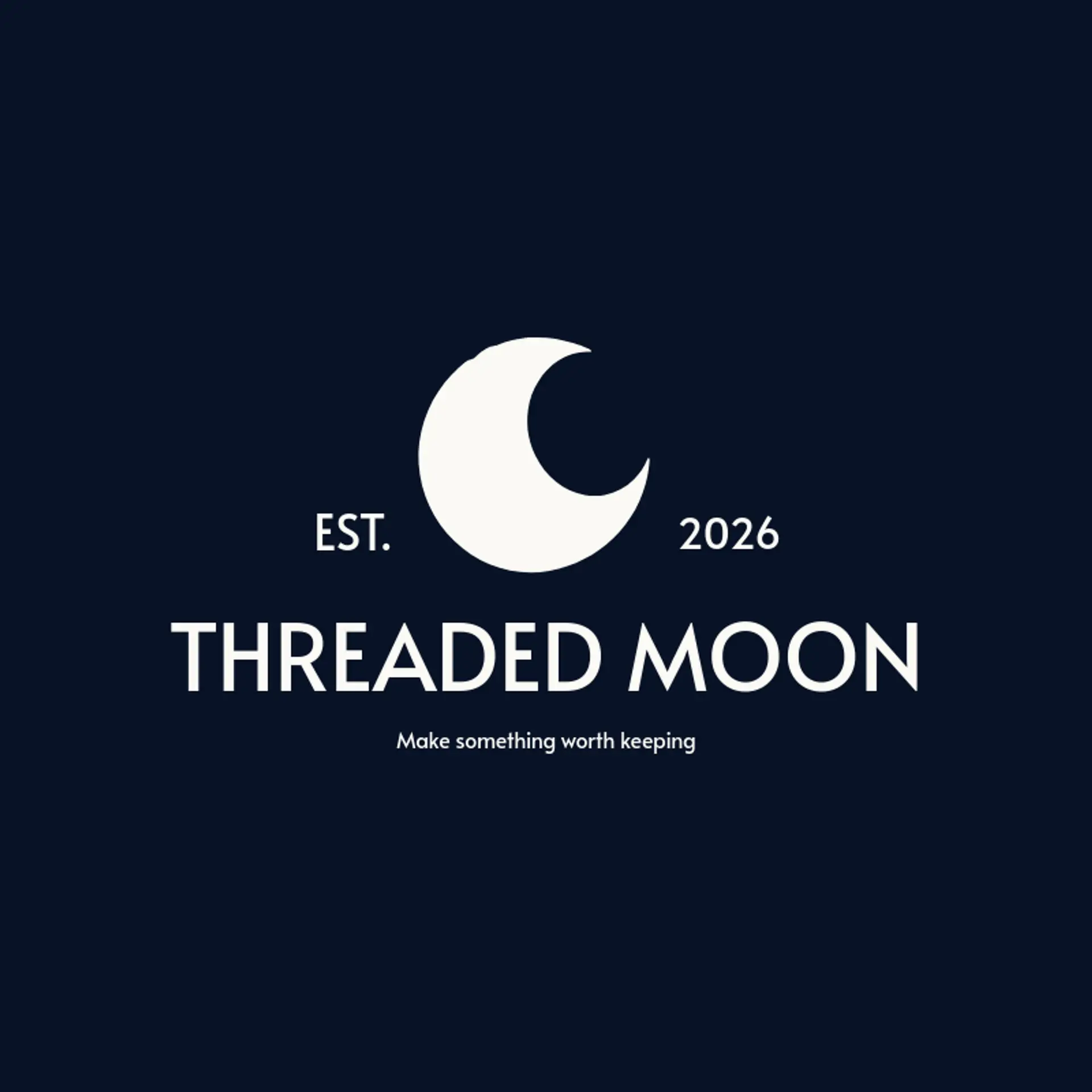 Threaded Moon logo for crochet