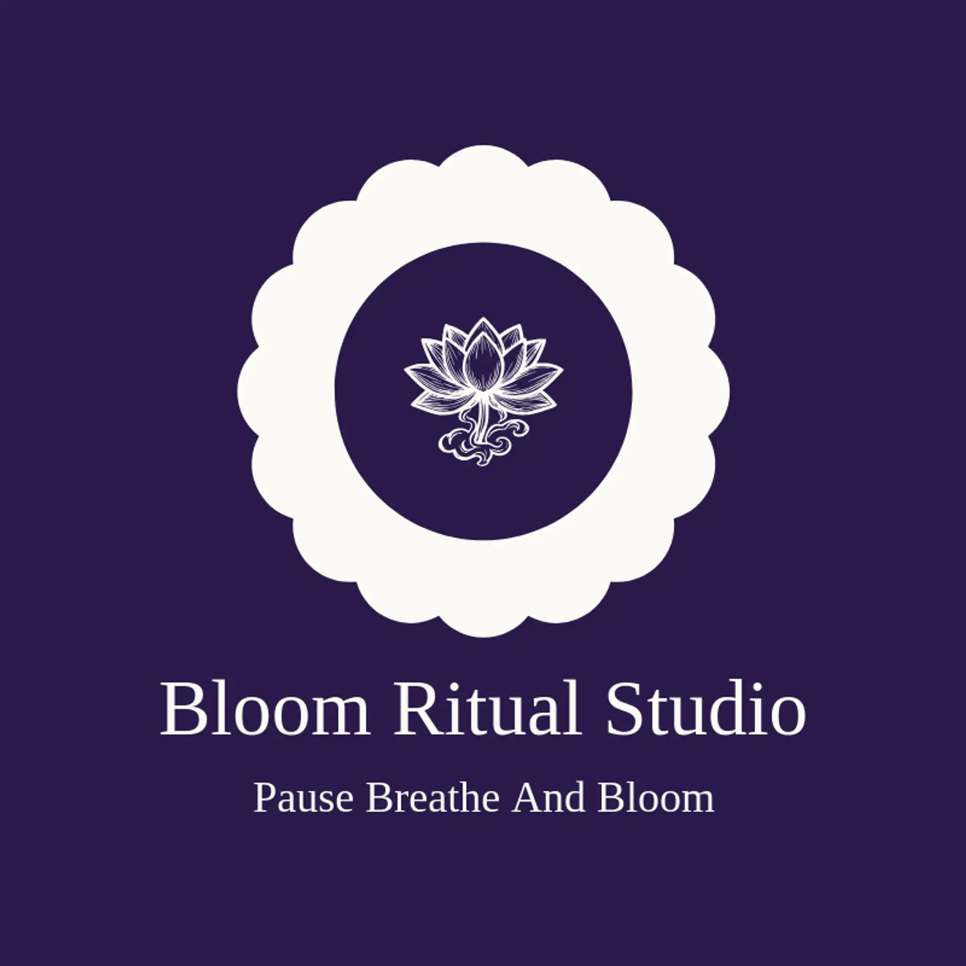 Bloom Ritual Studio logo for lotus flower