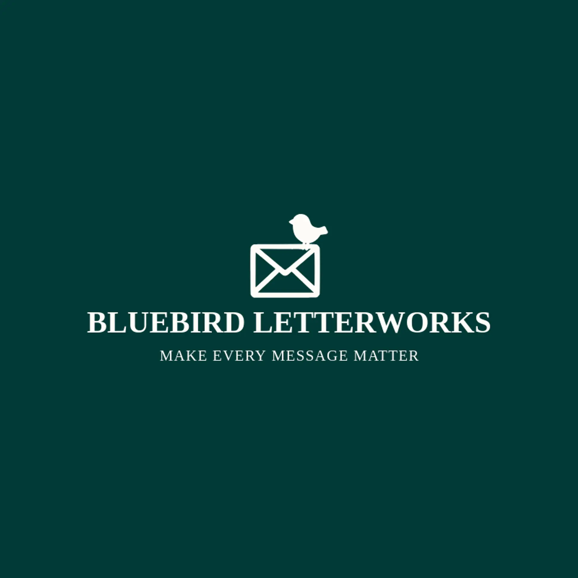 Bluebird Letterworks logo for envelope