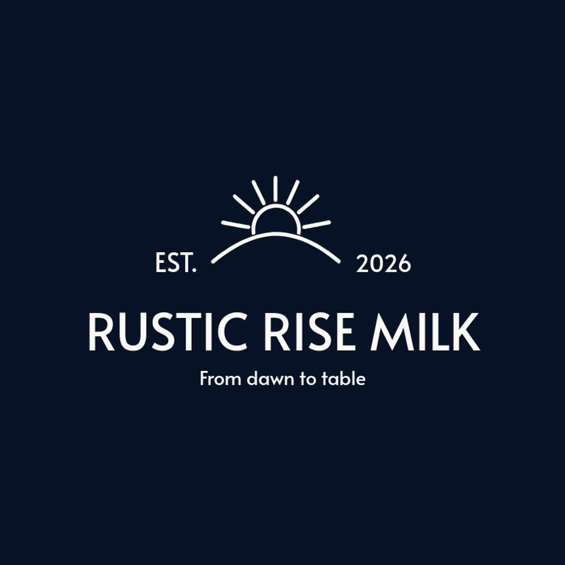 Rustic Rise Milk logo for dairy