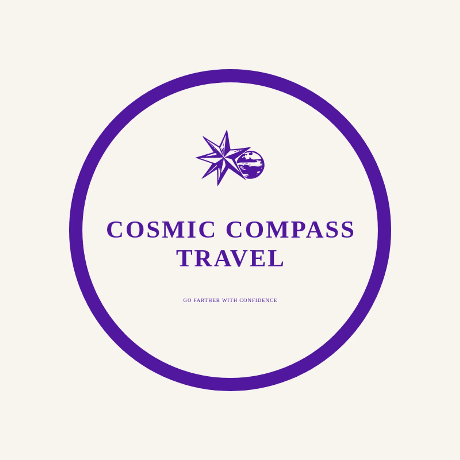 Cosmic Compass Travel logo for universe