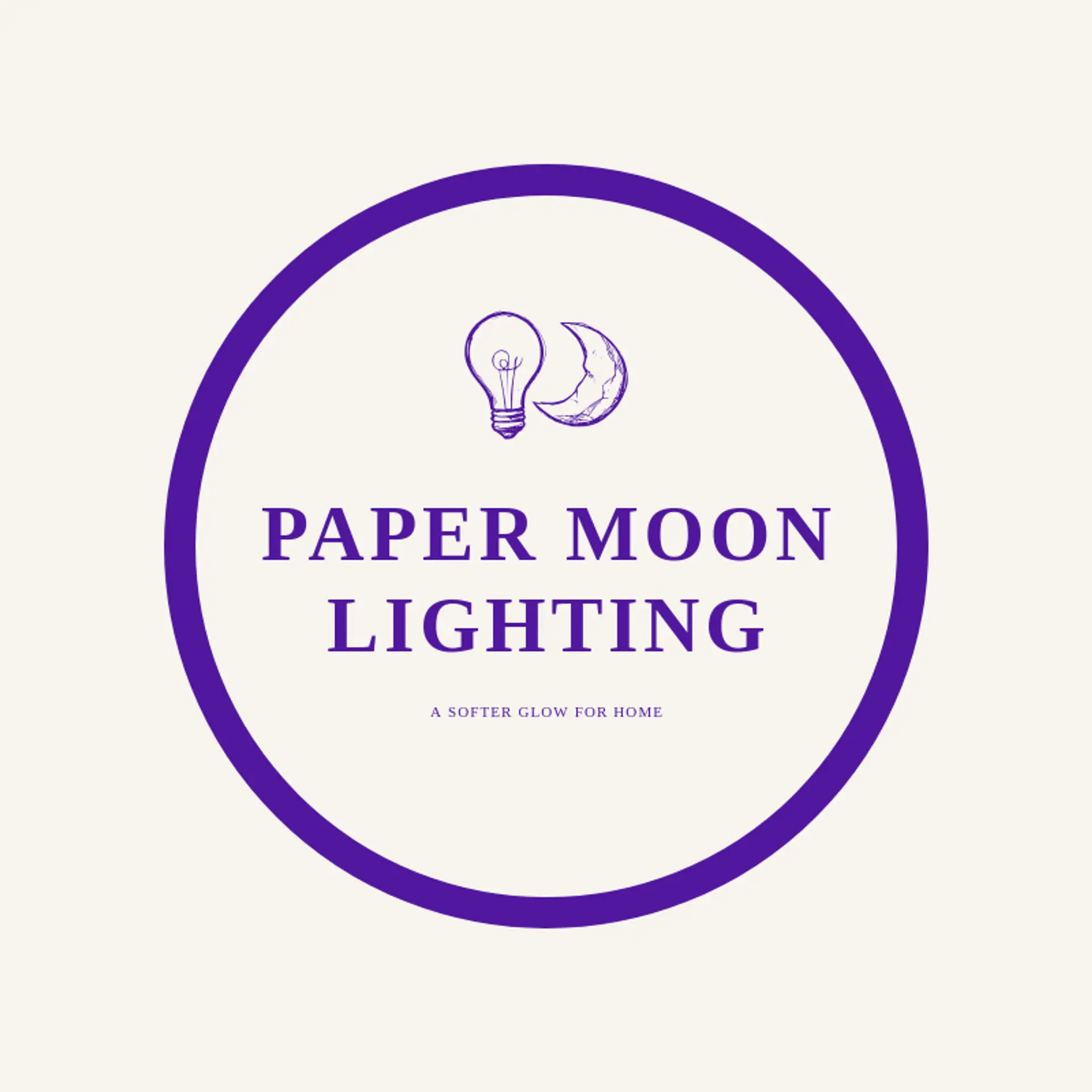 Paper Moon Lighting logo for lightbulb