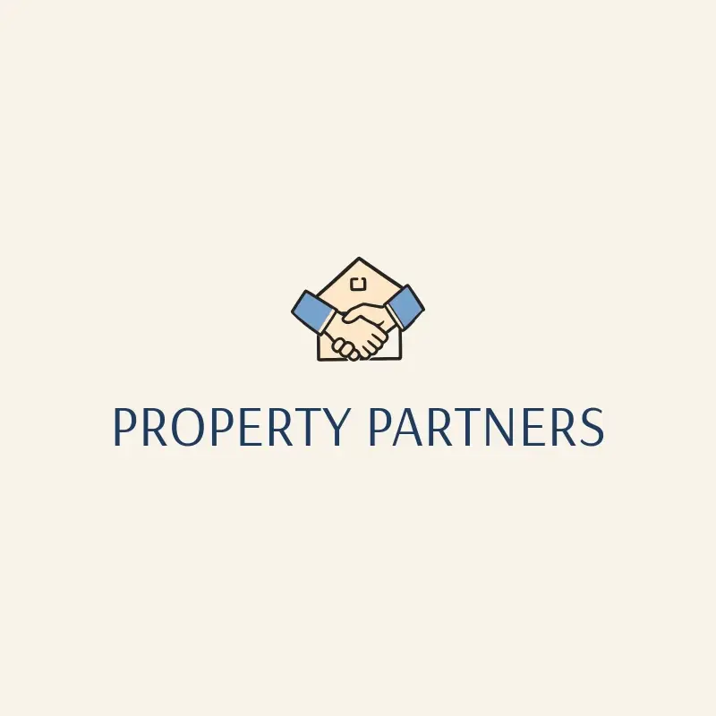 The real estate company name Property Partners as a branded logo with a color icon