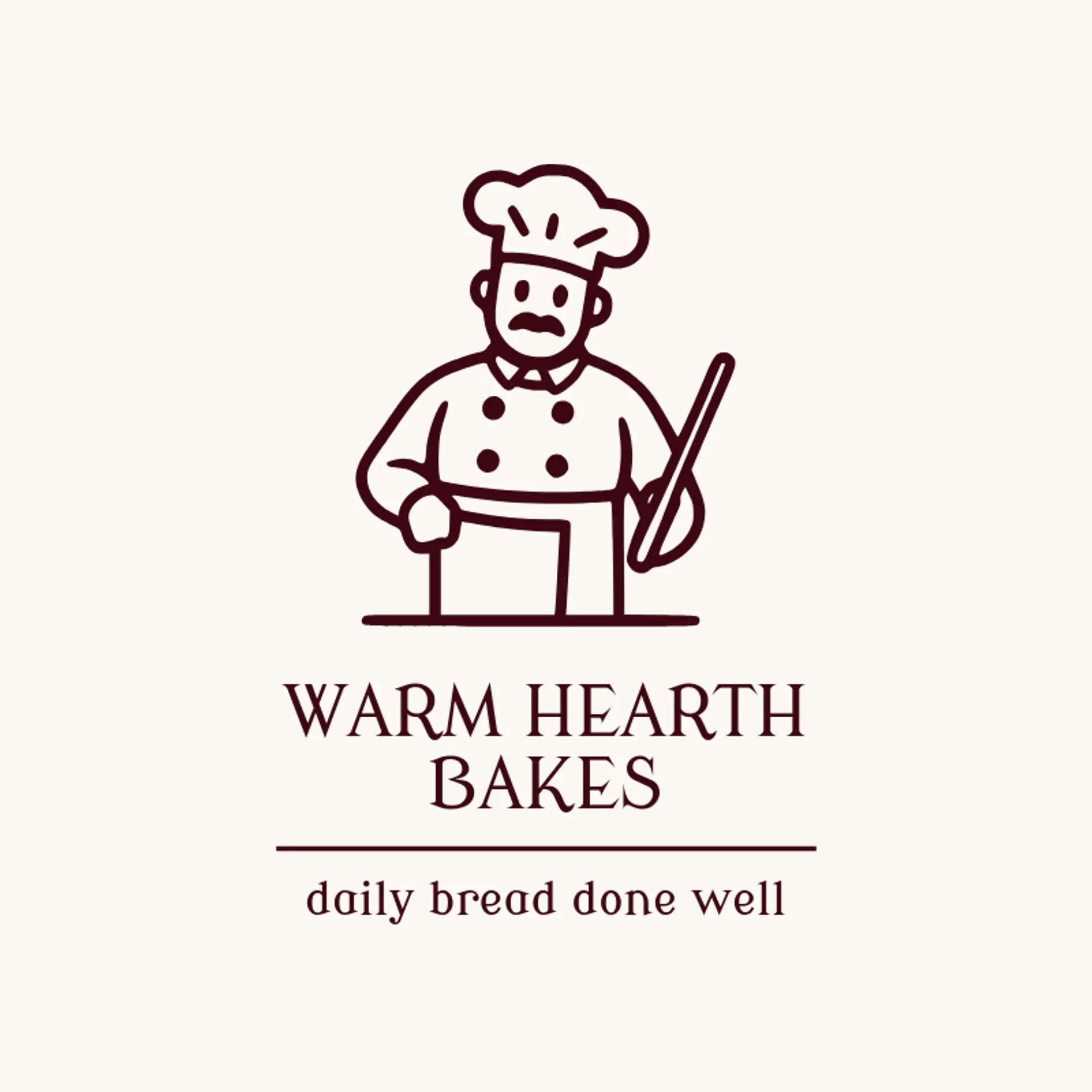 Warm Hearth Bakes logo for baker