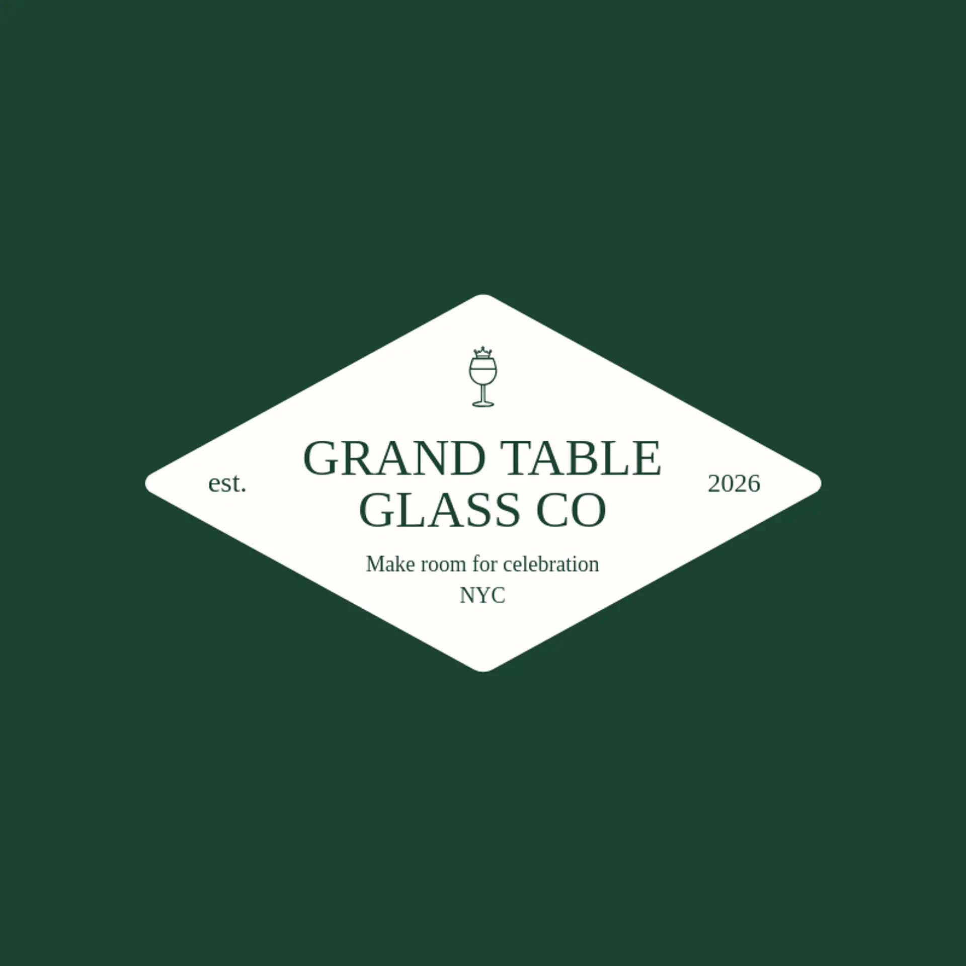 Grand Table Glass Co logo for wine glass