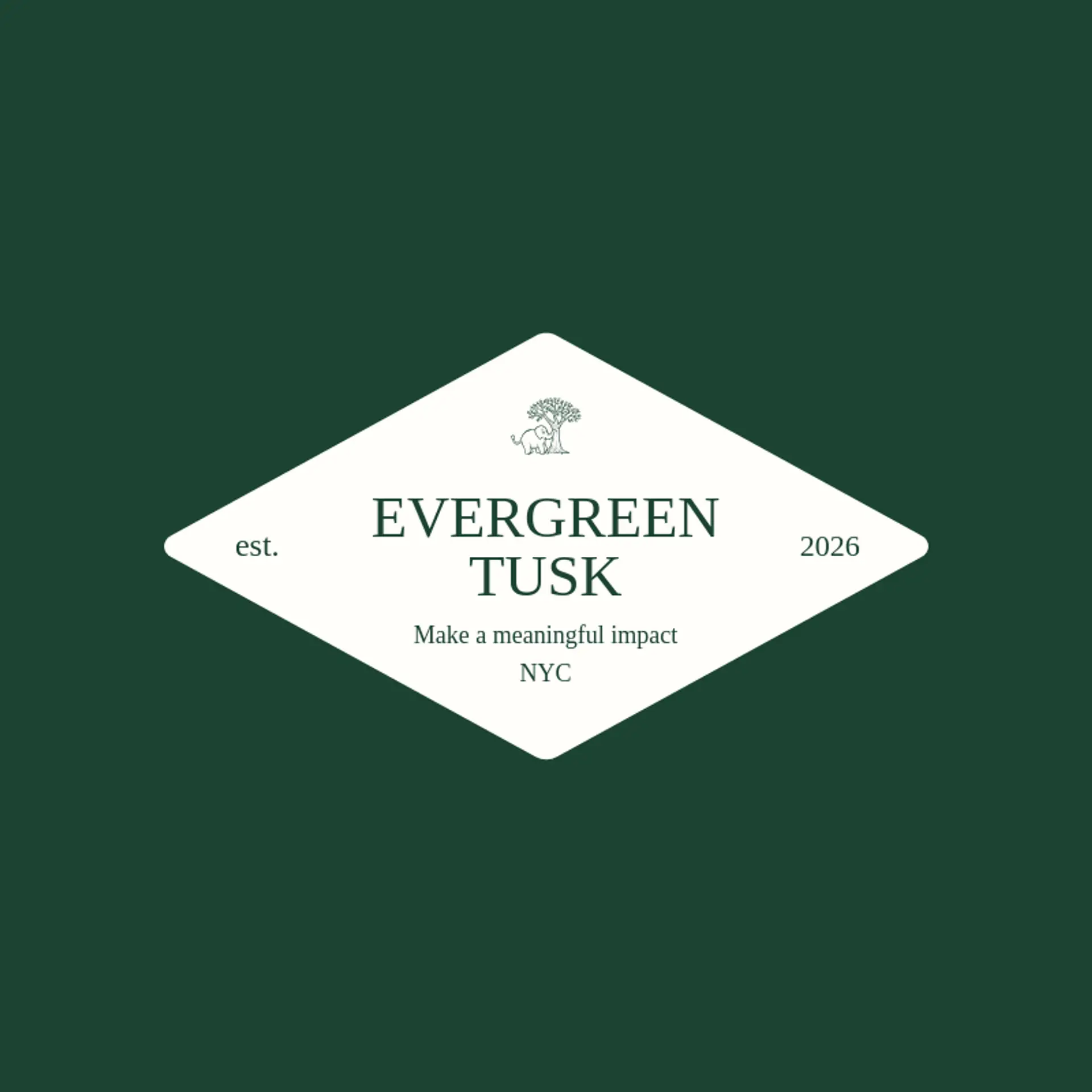 Evergreen Tusk logo for elephant
