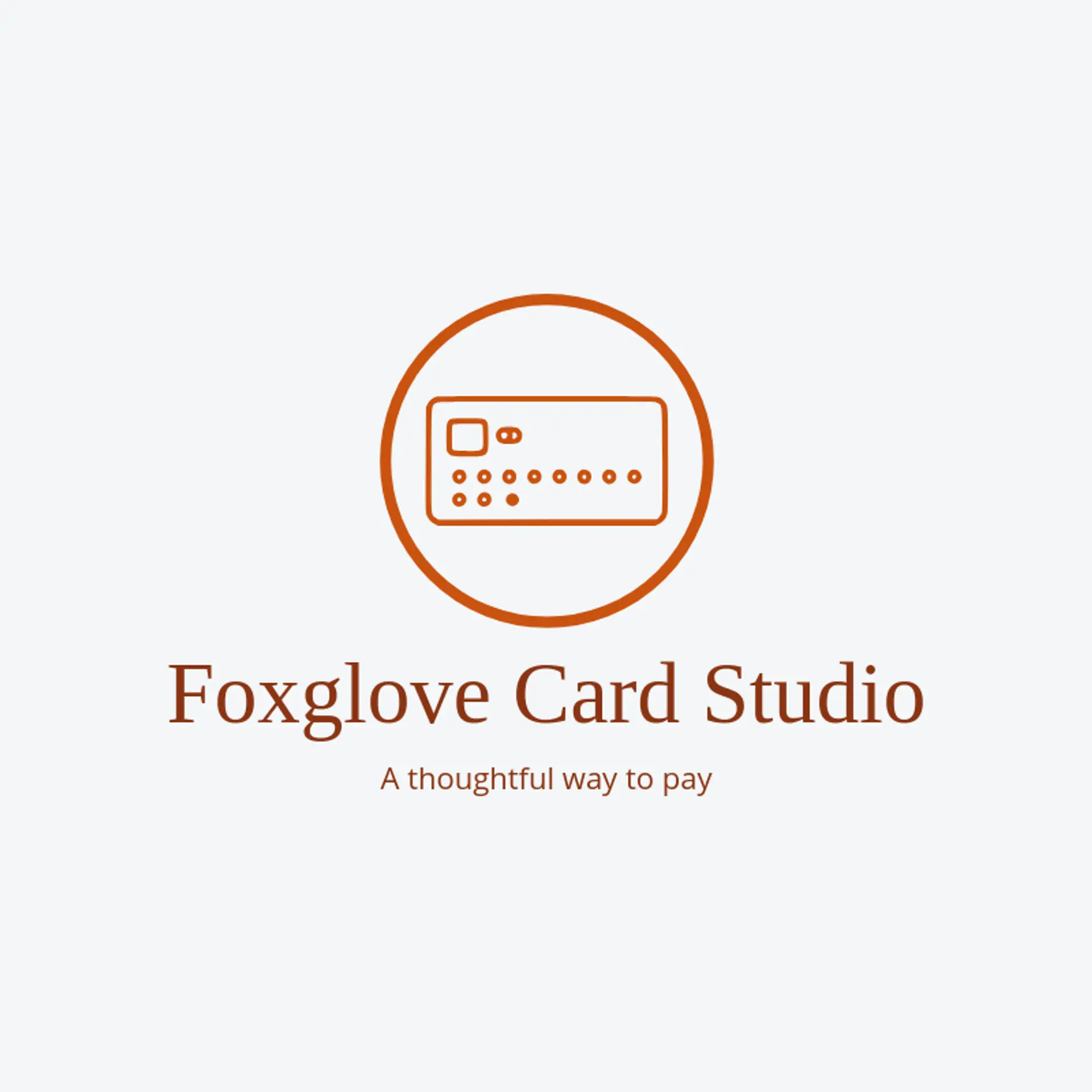 Foxglove Card Studio logo for credit card