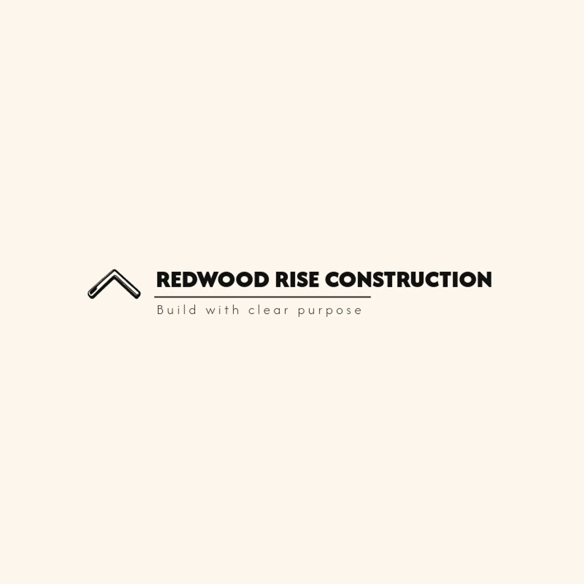Redwood Rise Construction logo for construction company