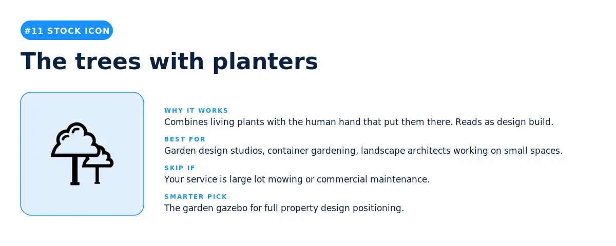 The trees with planters stock icon