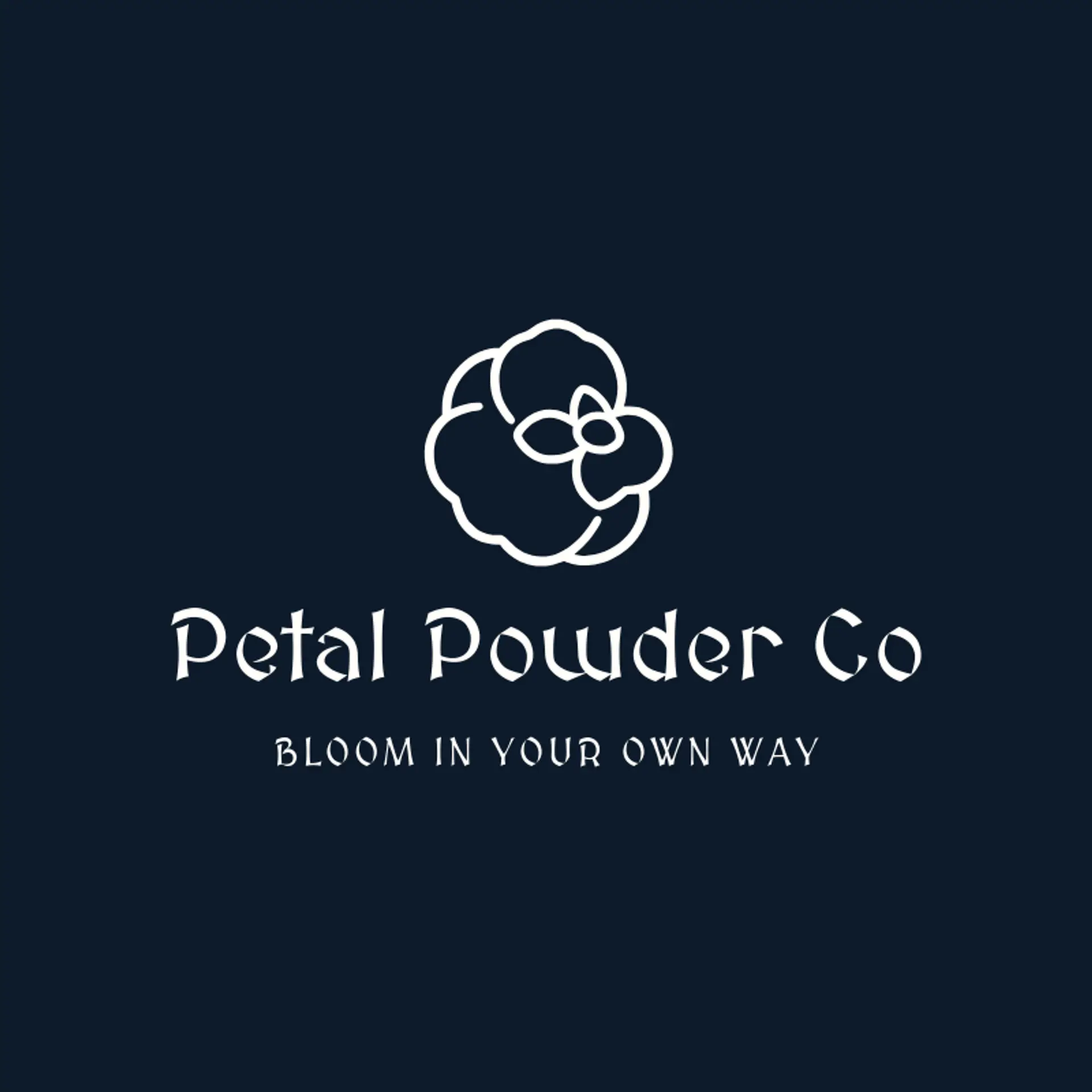 Petal Powder Co logo for makeup
