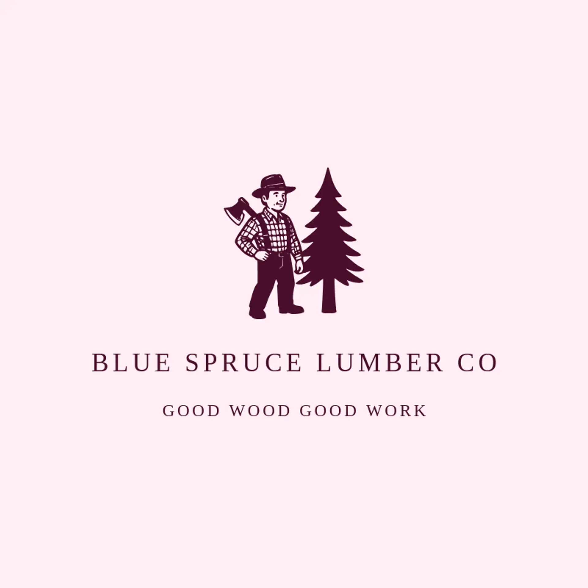 Blue Spruce Lumber Co logo for lumberjack