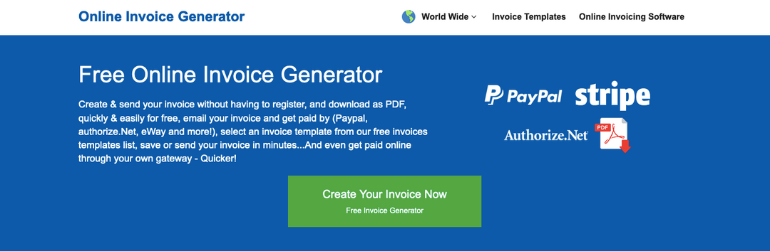 Online Invoice Generator invoice templates