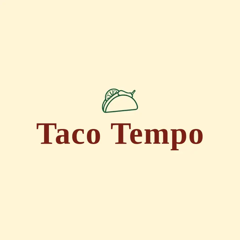 The Mexican restaurant name Taco Tempo as a branded logo with a single color icon