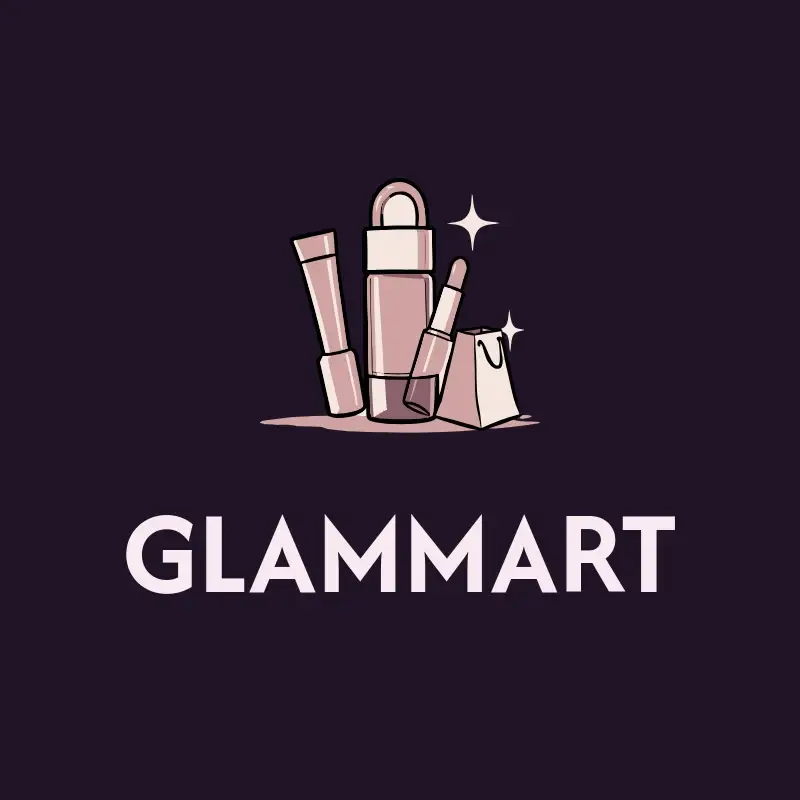 The beauty business name GlamMart as a branded logo with a color icon