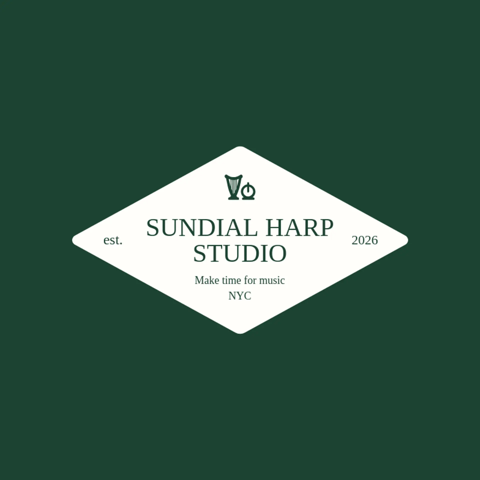 Sundial Harp Studio logo for harp