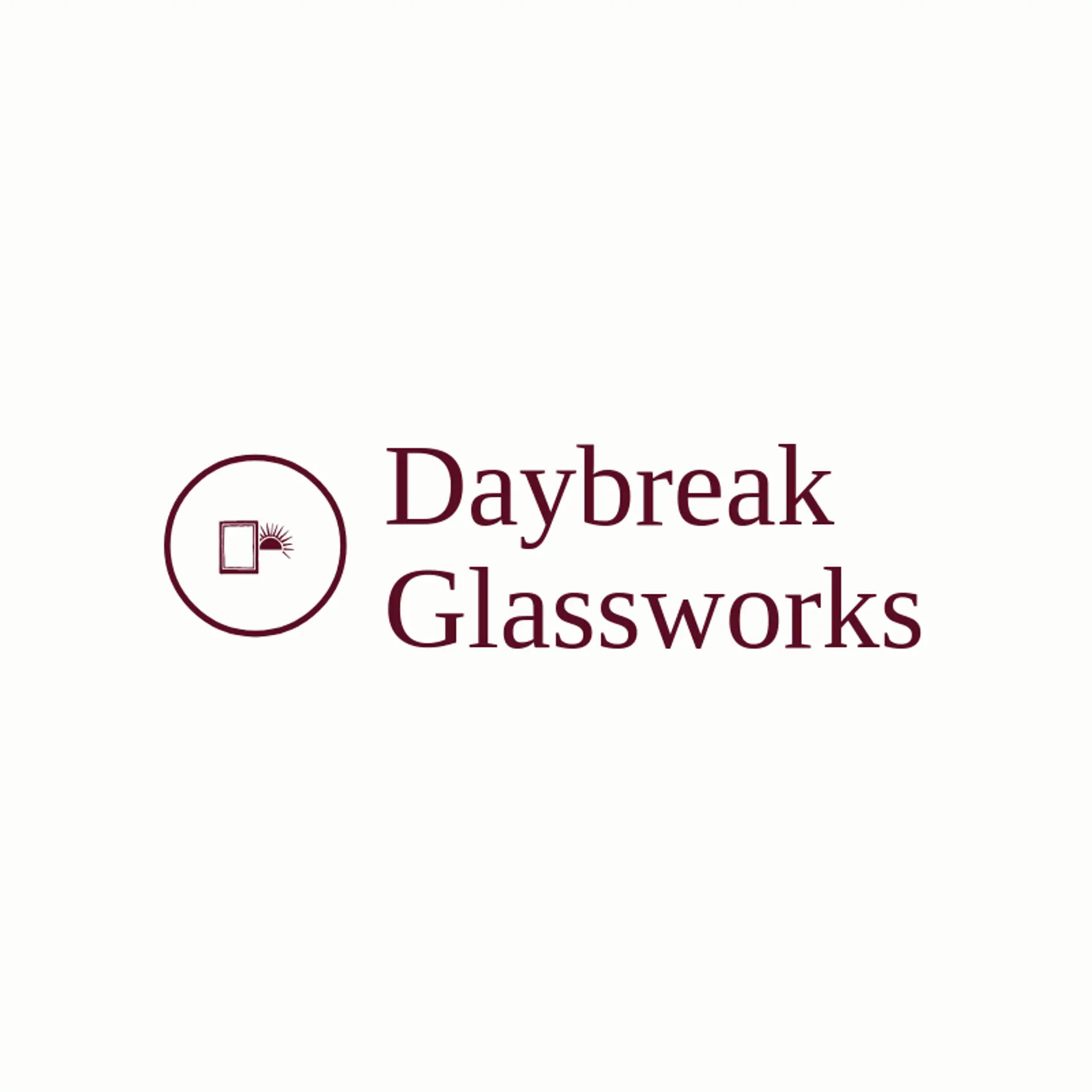 Daybreak Glassworks logo for glass