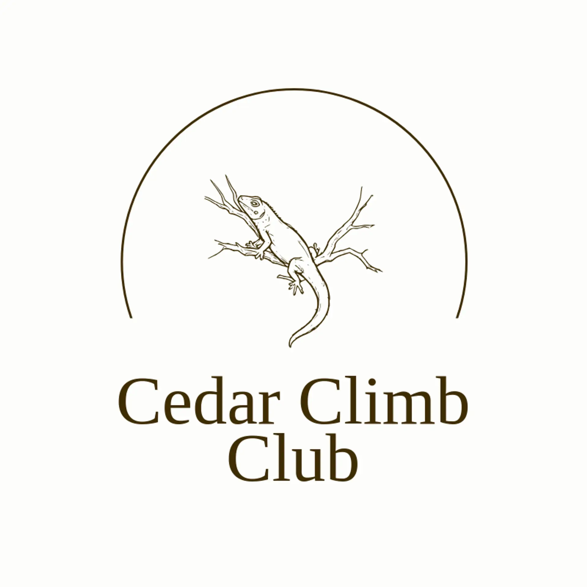 Cedar Climb Club logo for lizard