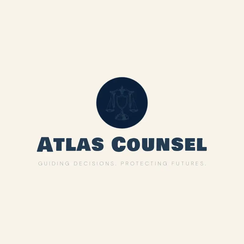 The law firm name Atlas Counsel as a branded logo with a single color icon