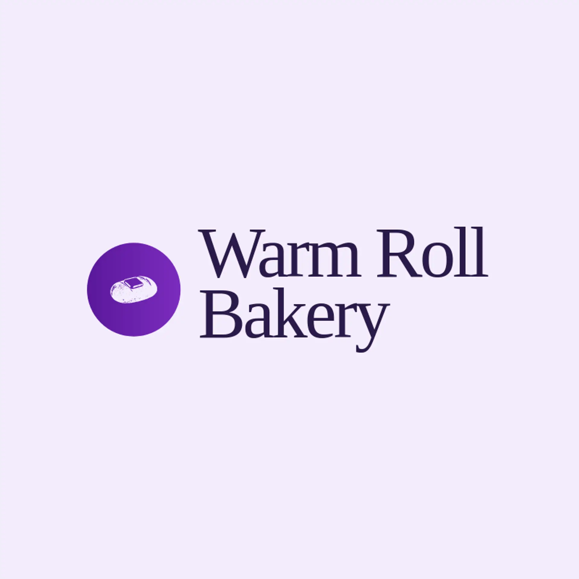 Warm Roll Bakery logo for baking
