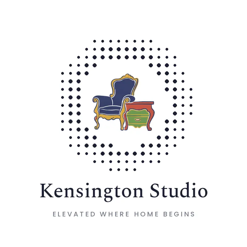 An antique furniture silhouette, a heritage furniture logo in an illustrated style