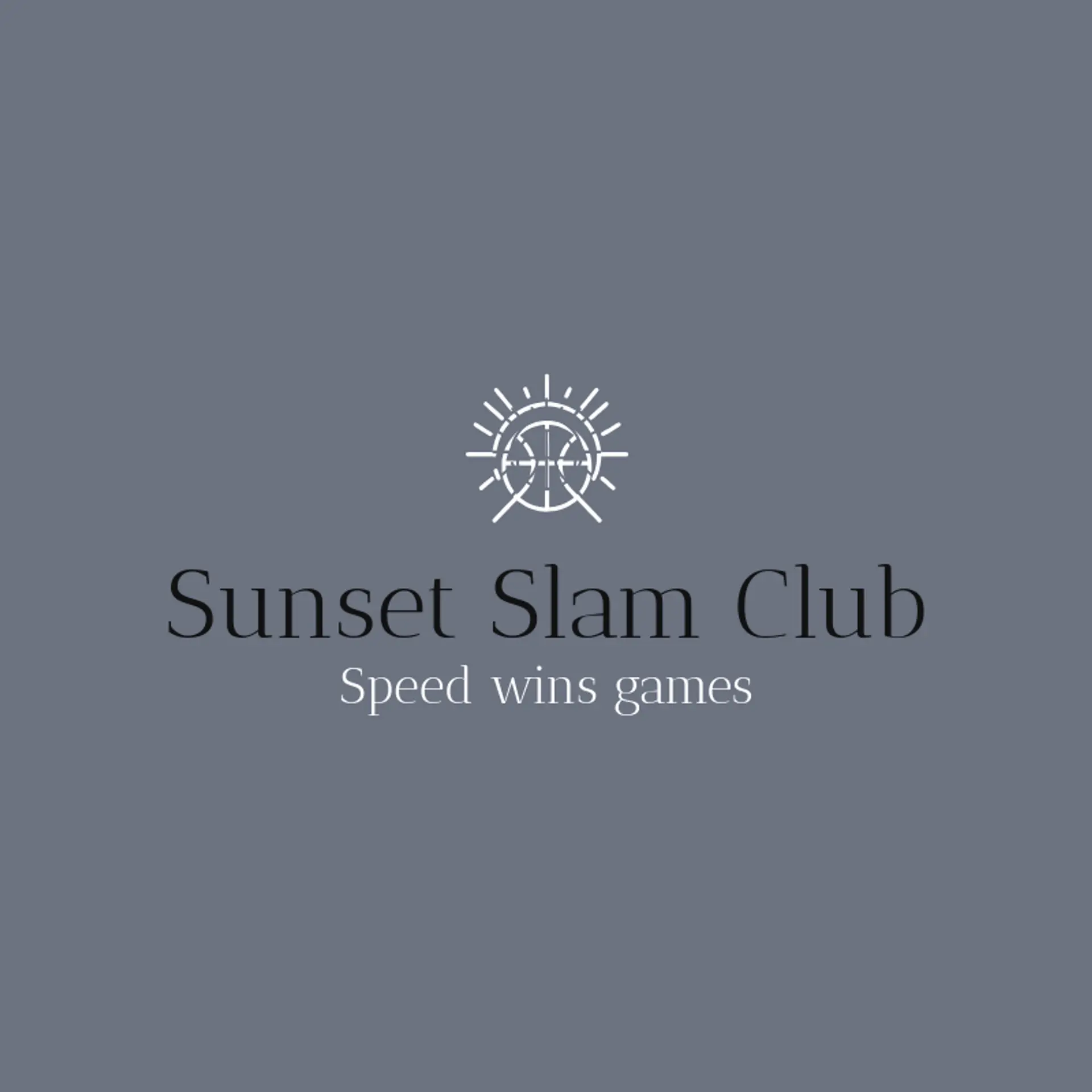 Sunset Slam Club logo for basketball