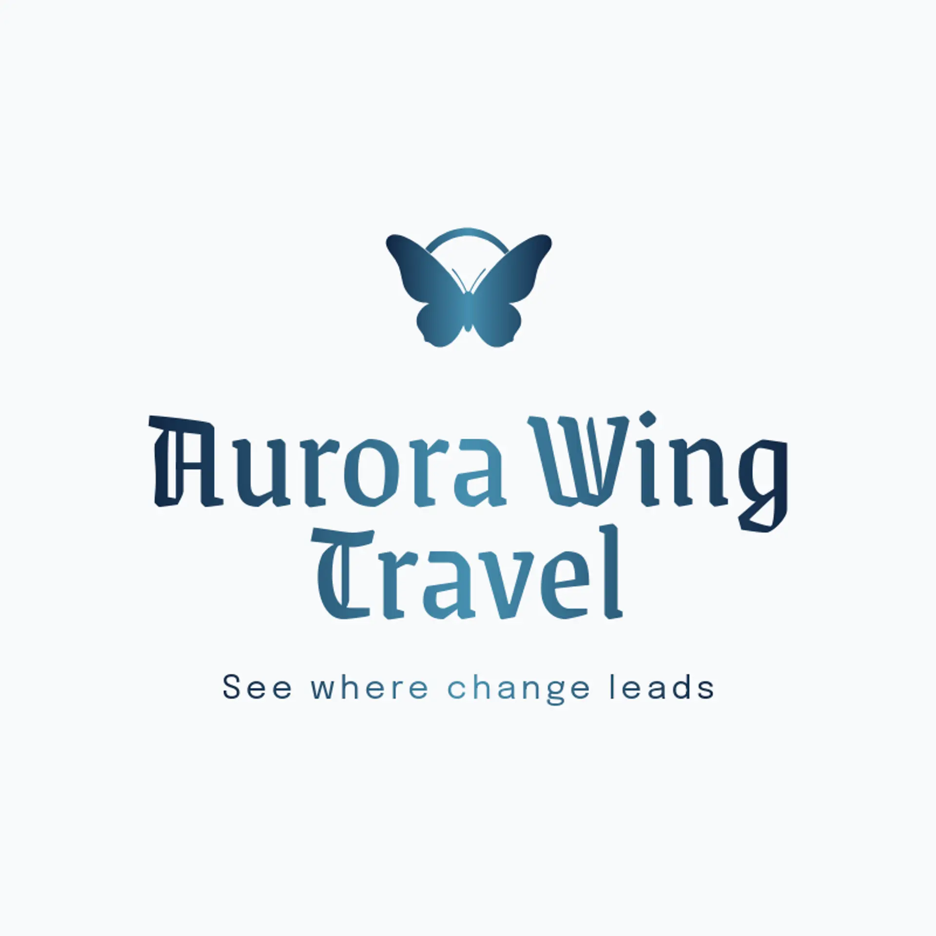 Aurora Wing Travel logo for butterfly