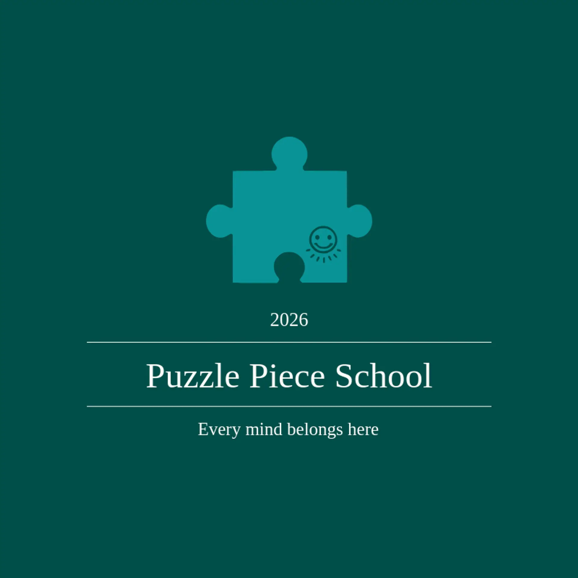 Puzzle Piece School logo for kindergarten