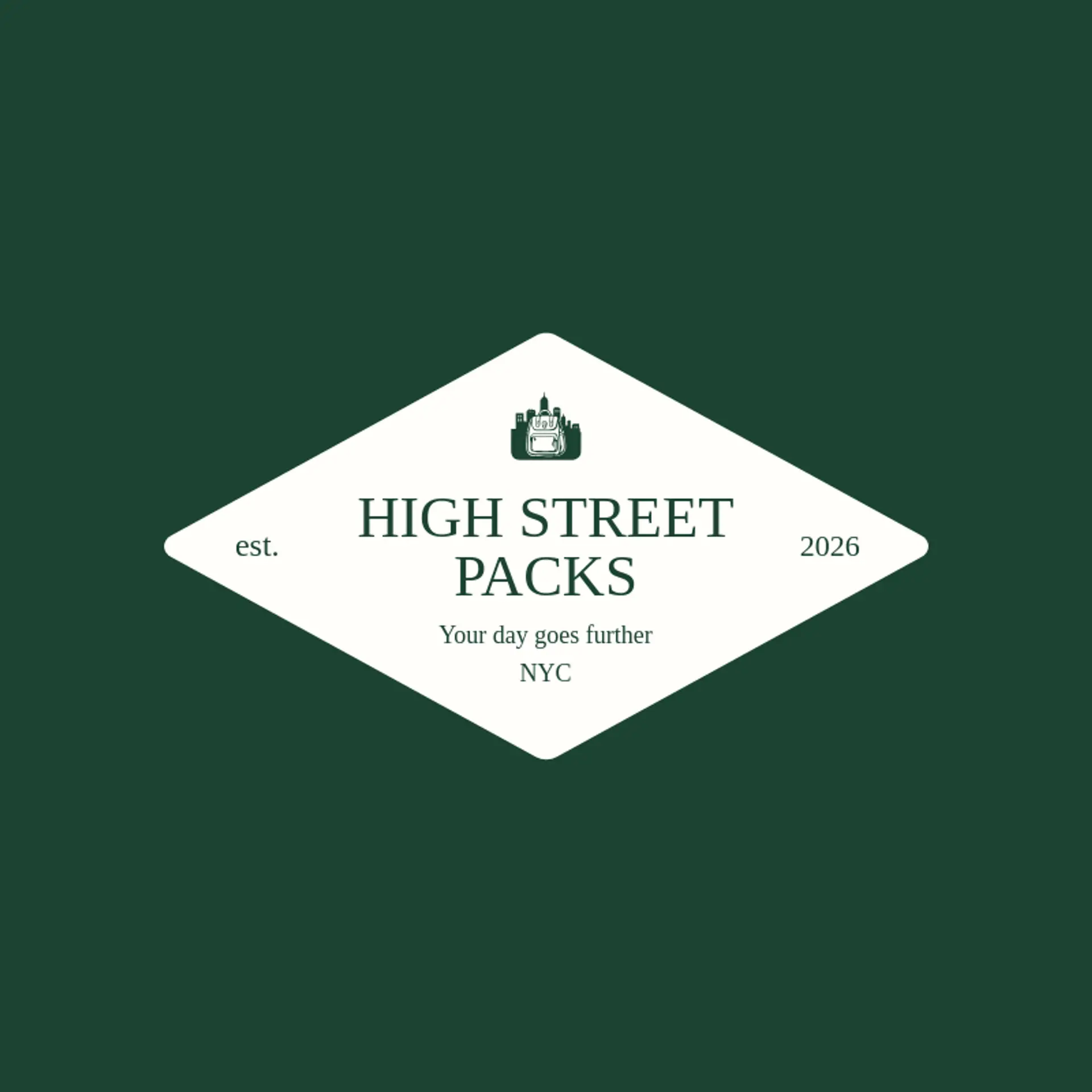 High Street Packs logo for backpack