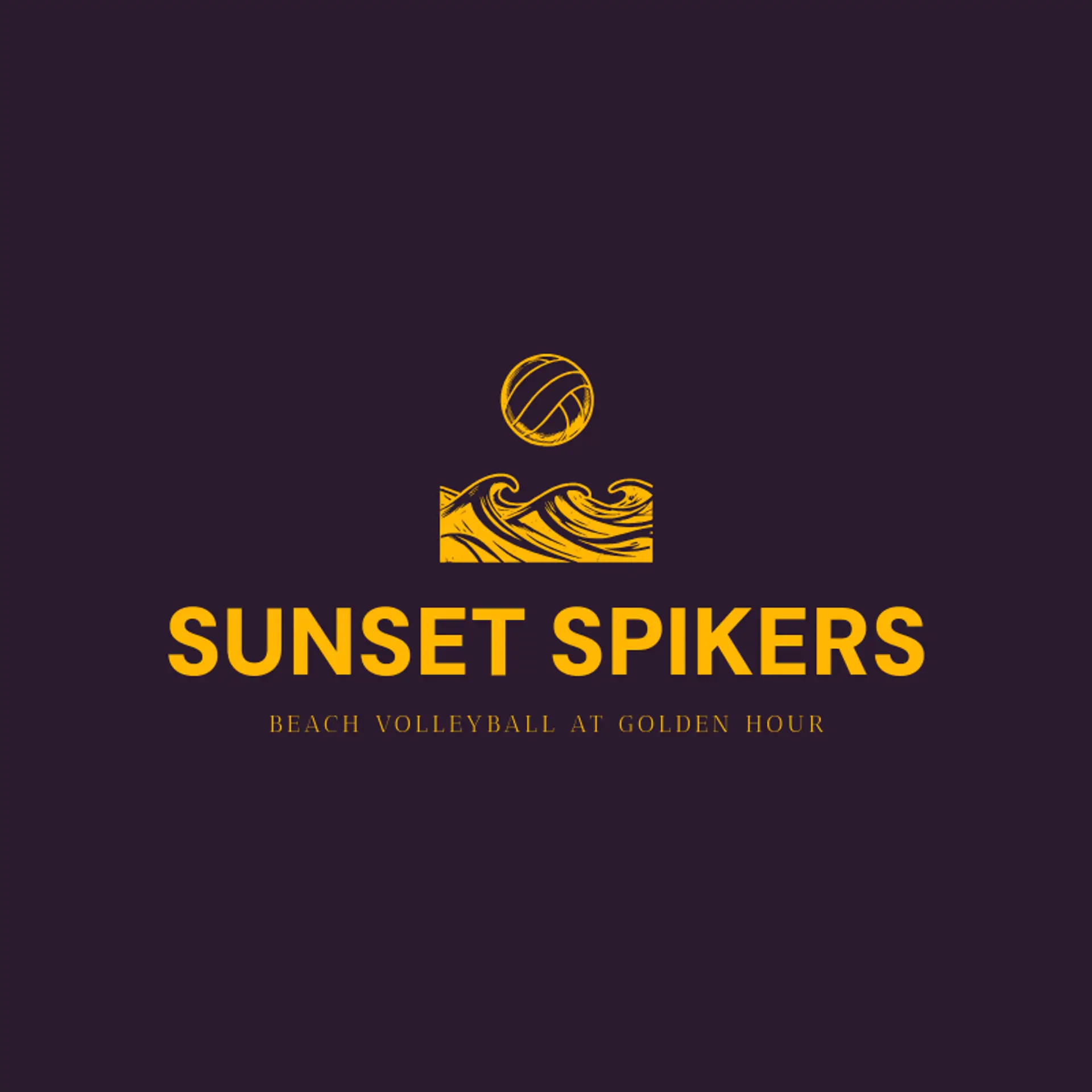 Sunset Spikers logo for volleyball