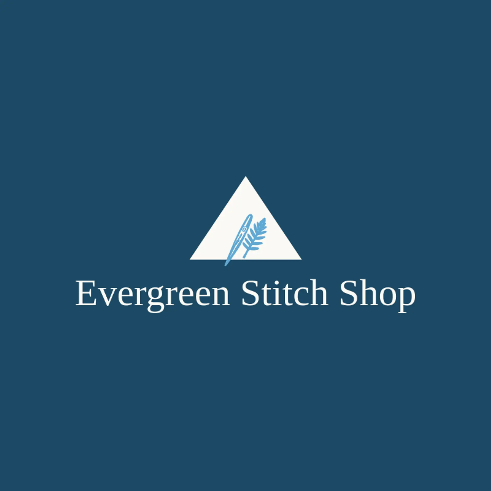Evergreen Stitch Shop logo for stitching