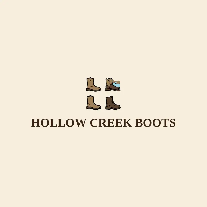 The shoe store name Hollow Creek Boots as a branded logo with a color icon