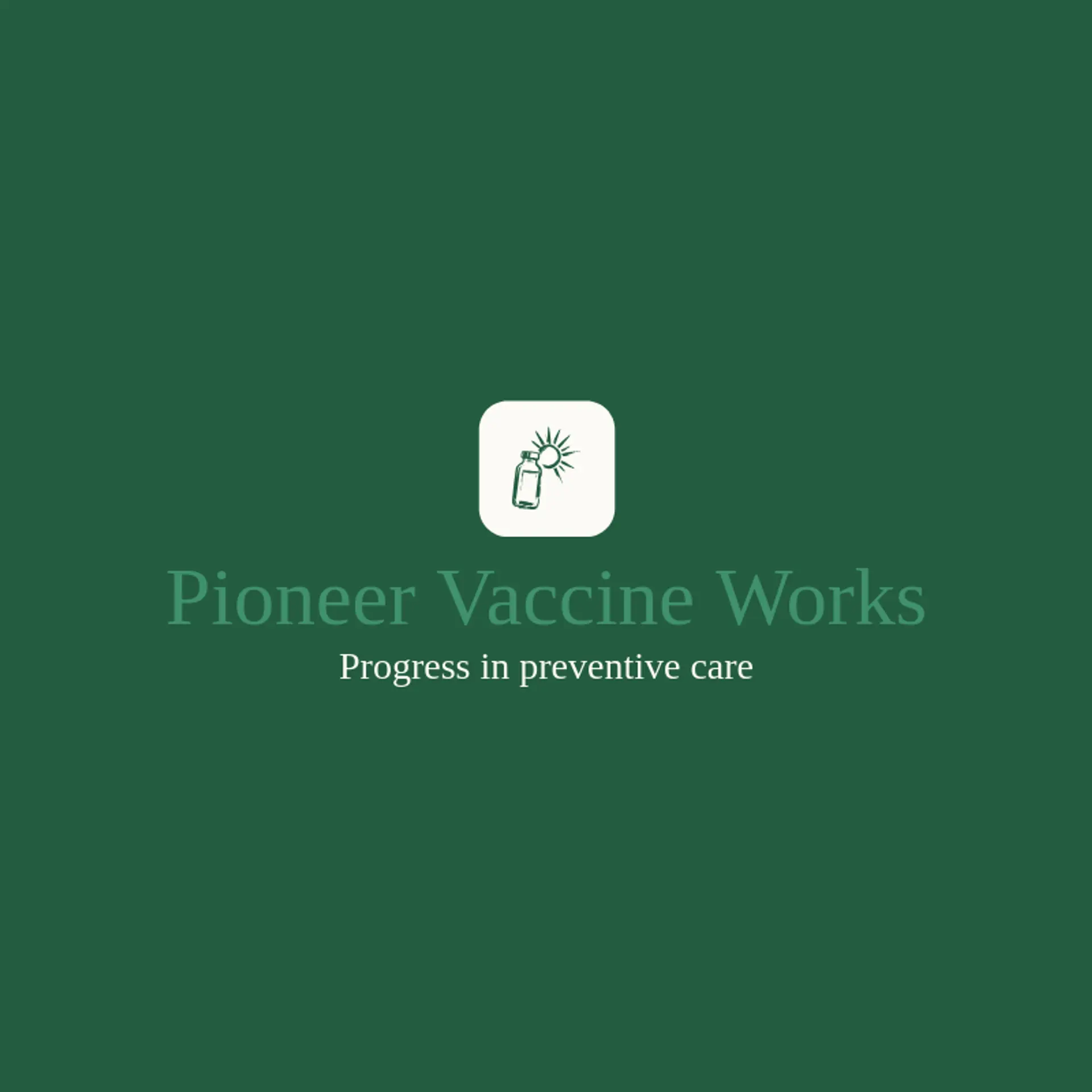 Pioneer Vaccine Works logo for vaccine