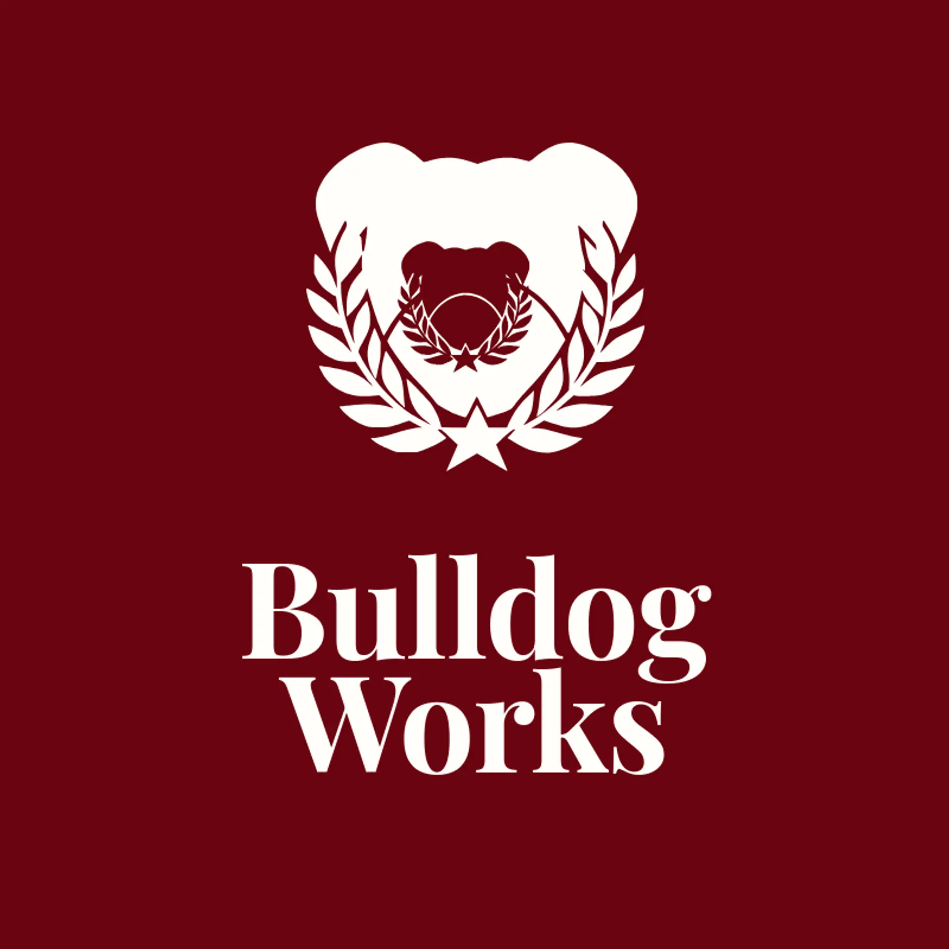 Bulldog Works logo for bulldog