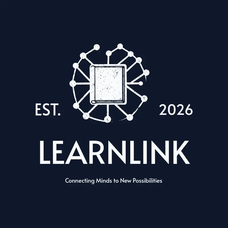 The tutoring name LearnLink as a branded logo with a single color icon