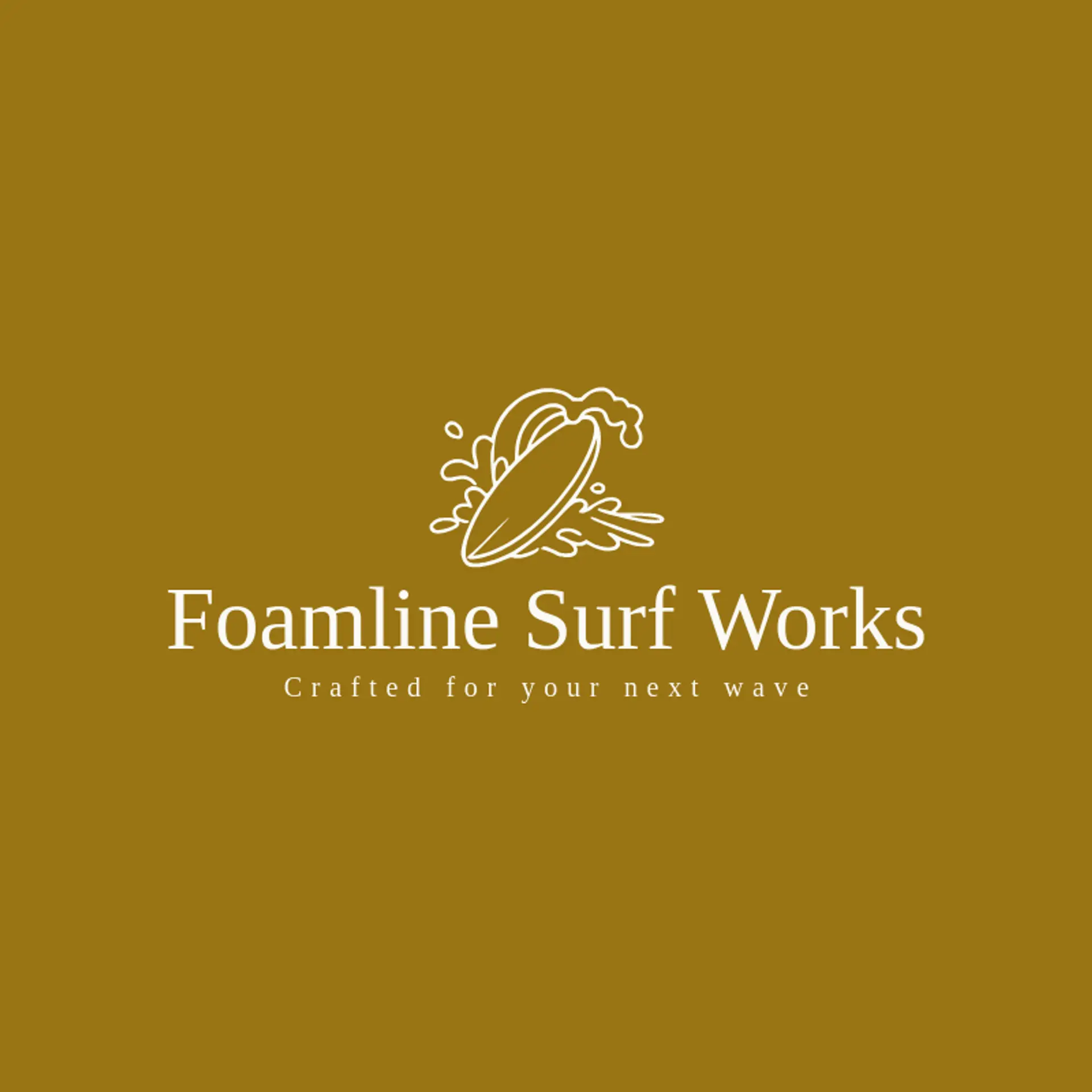 Foamline Surf Works logo for surfboard