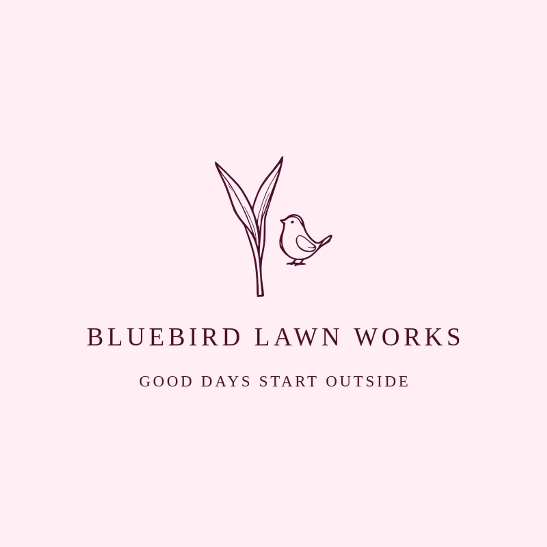 Bluebird Lawn Works logo for lawncare