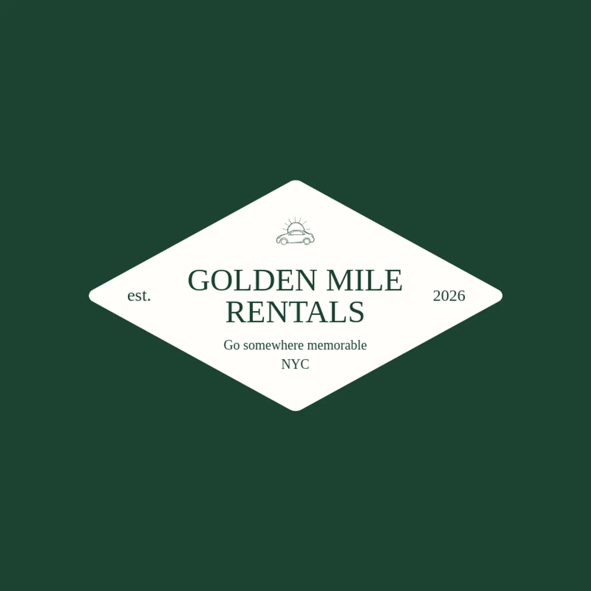 Golden Mile Rentals logo for car rental