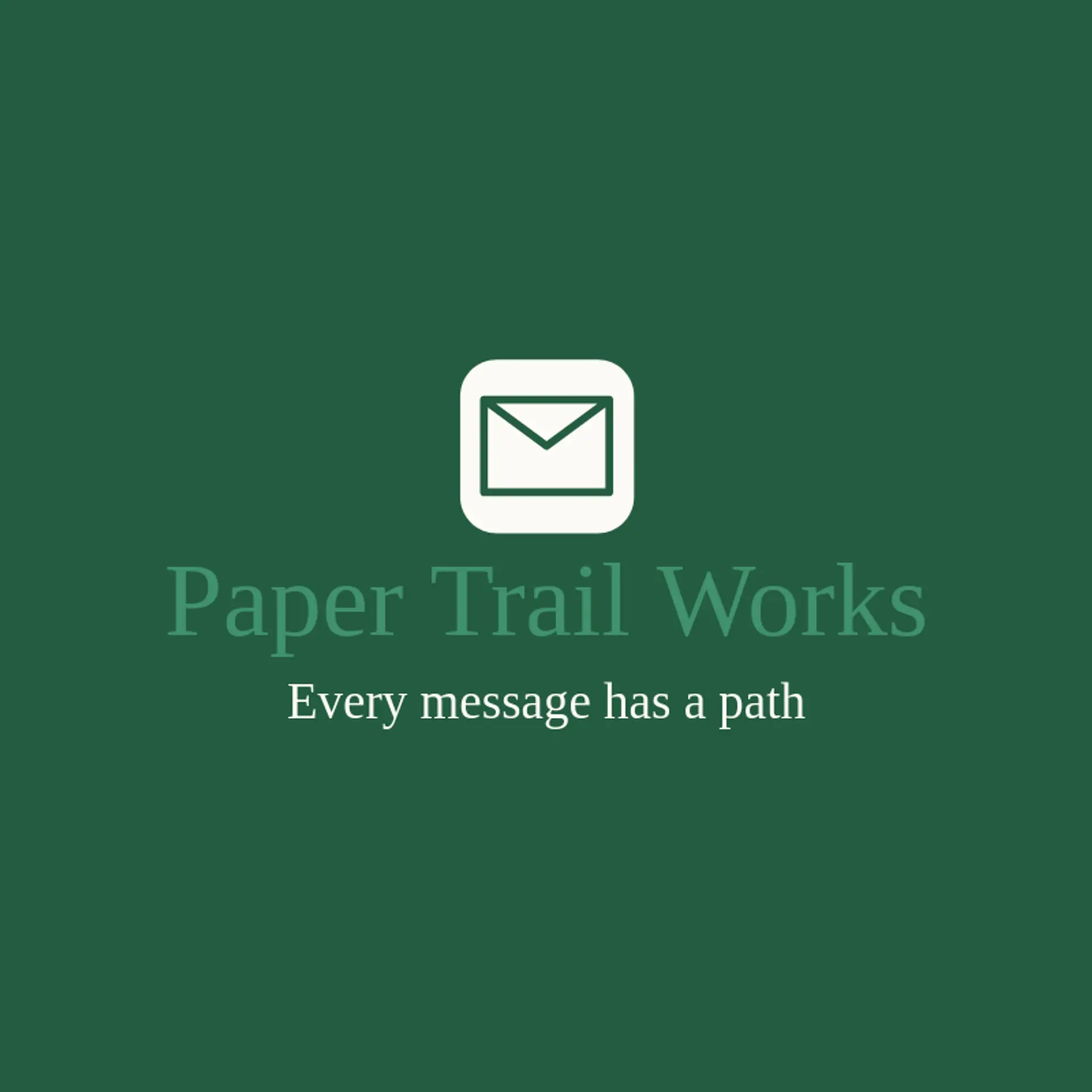 Paper Trail Works logo for postal