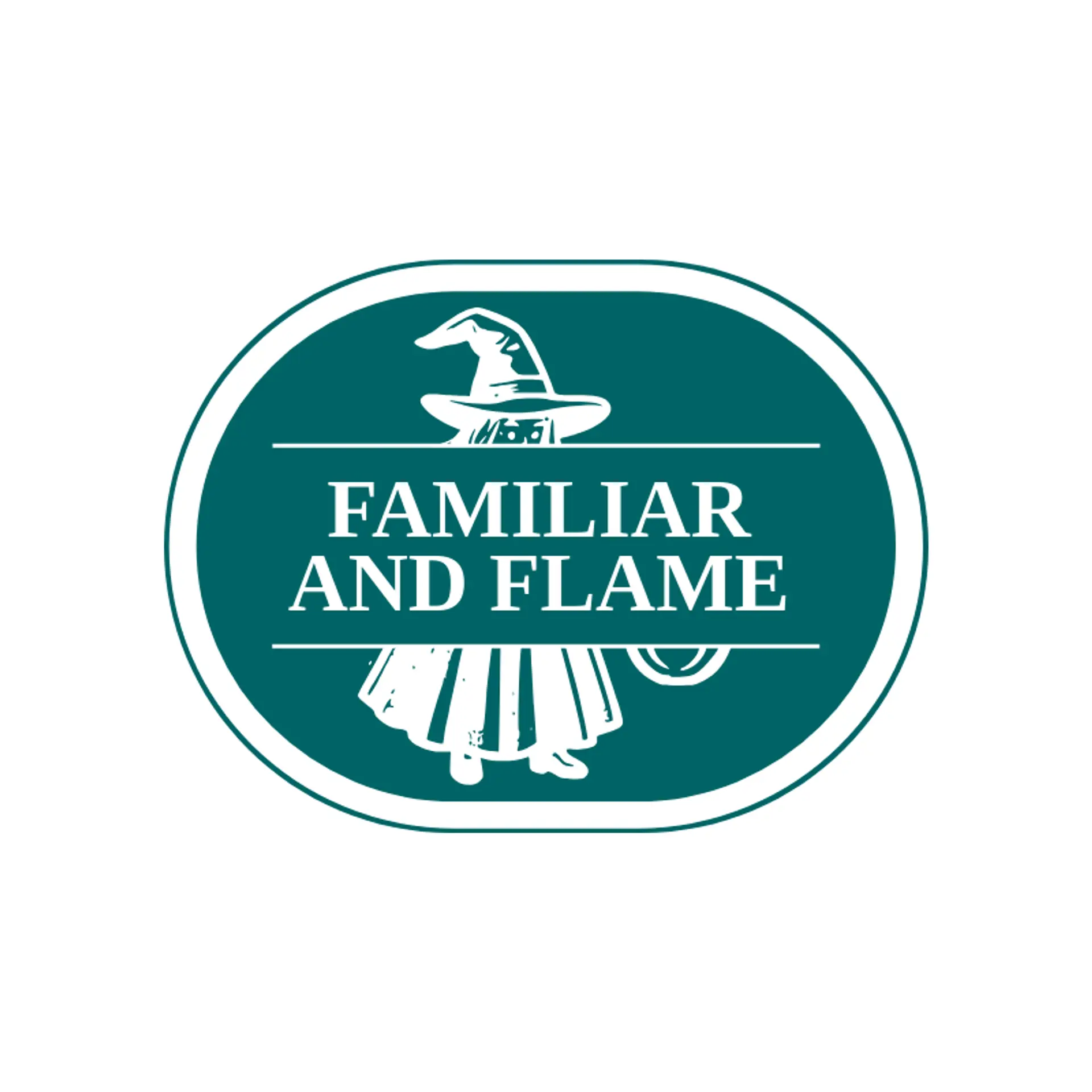 Familiar and Flame logo for witch
