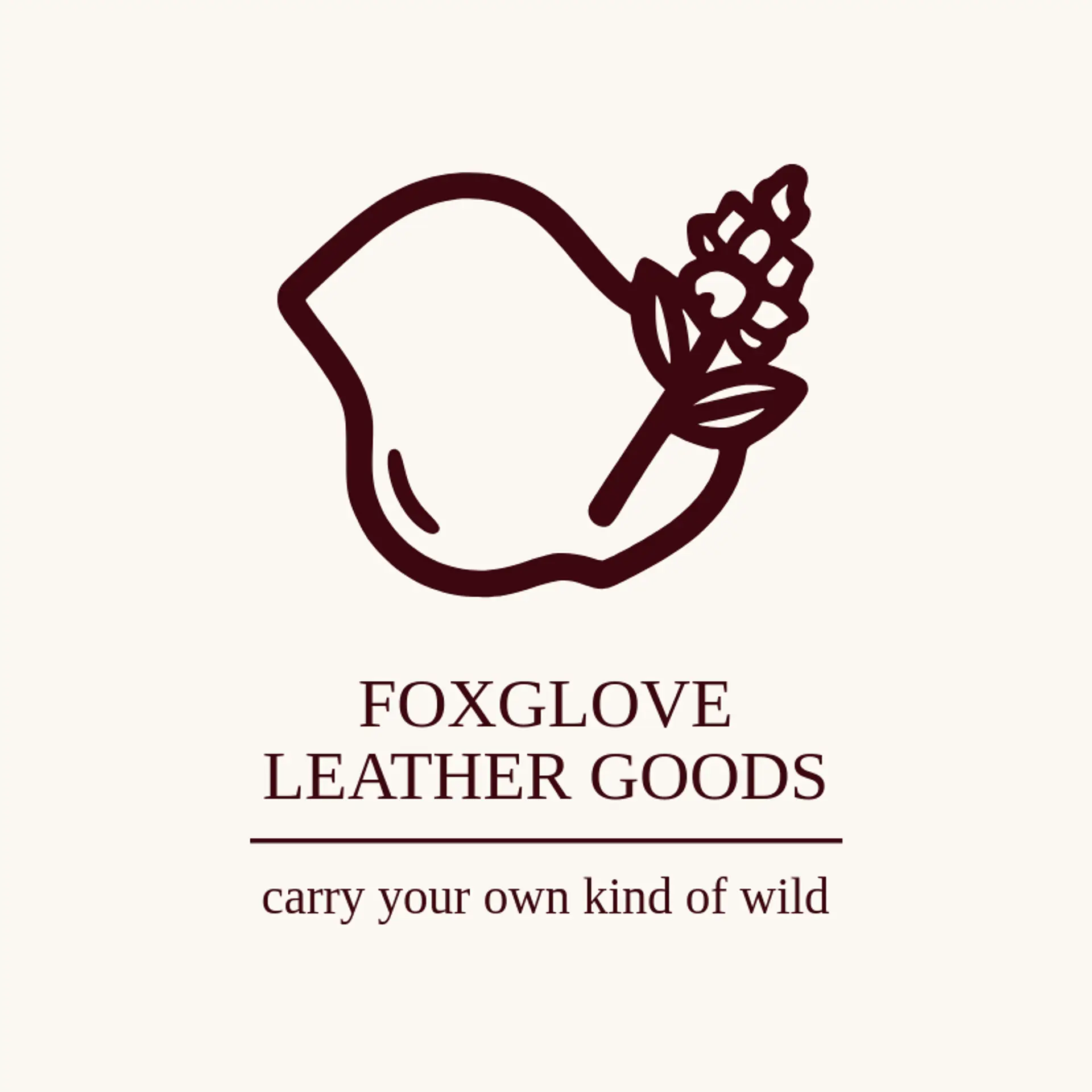 Foxglove Leather Goods logo for leather