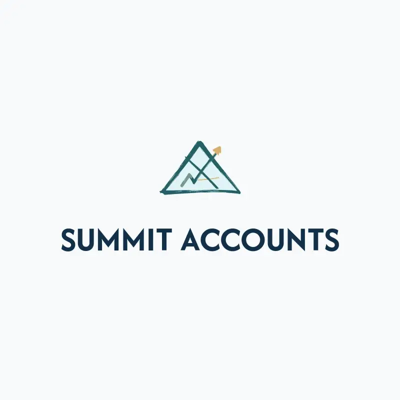 The bookkeeping name Summit Accounts as a branded logo with a color icon