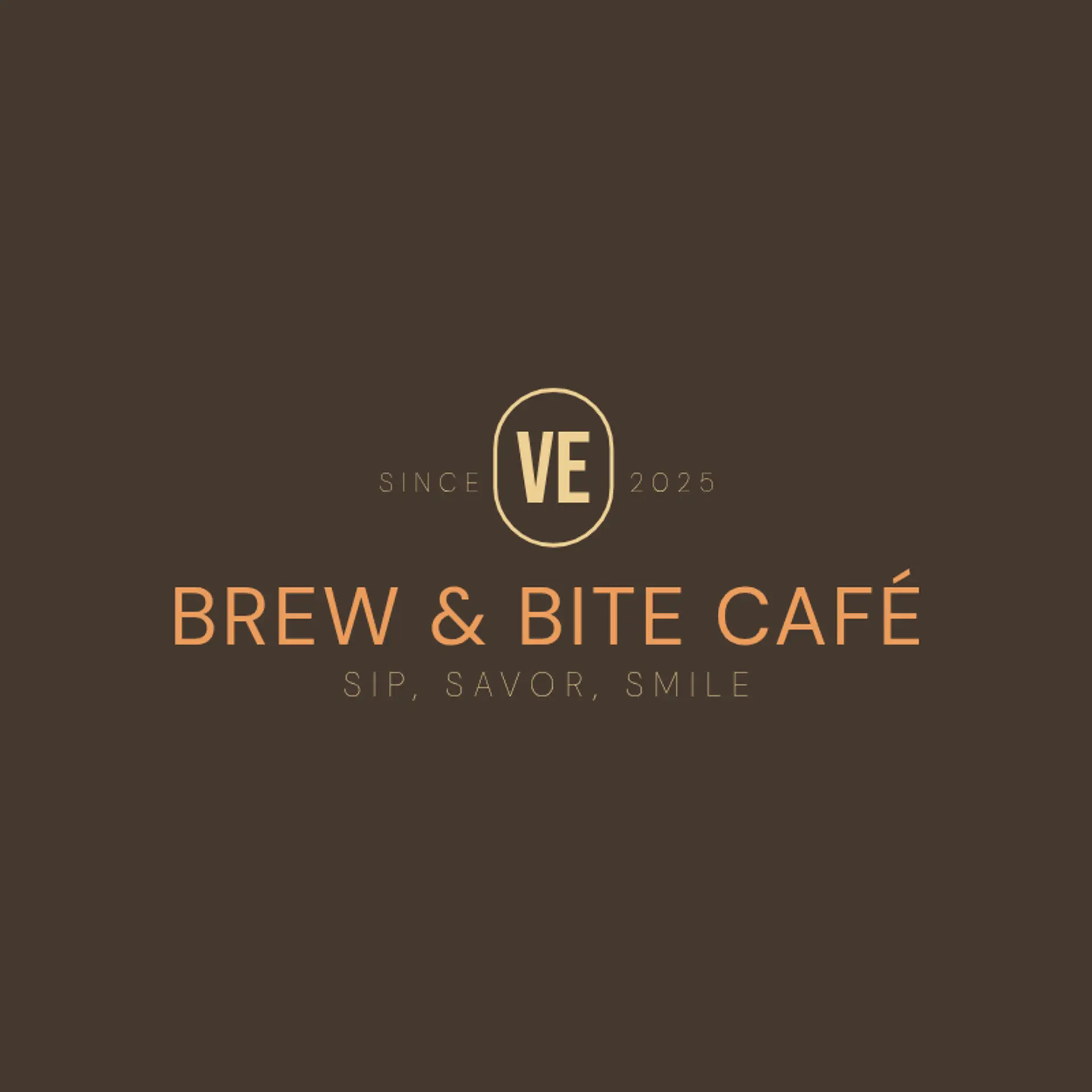 Brew & Bite Café logo for food cafe