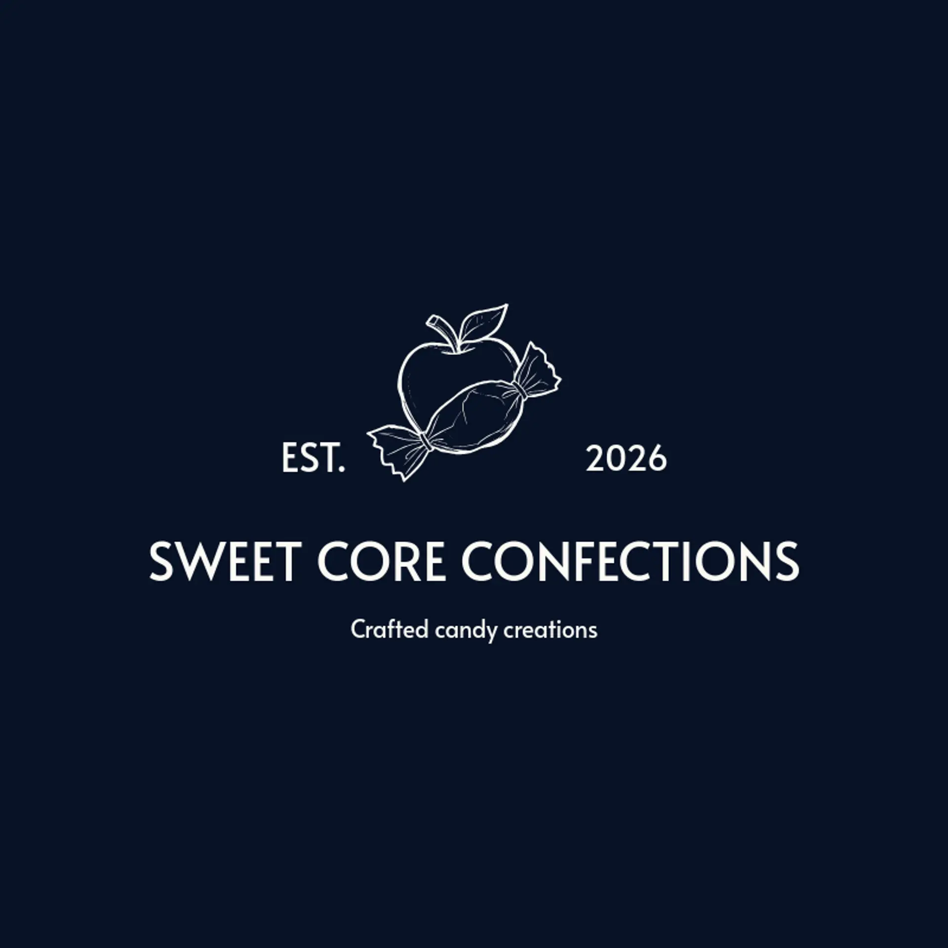 Sweet Core Confections logo for apple