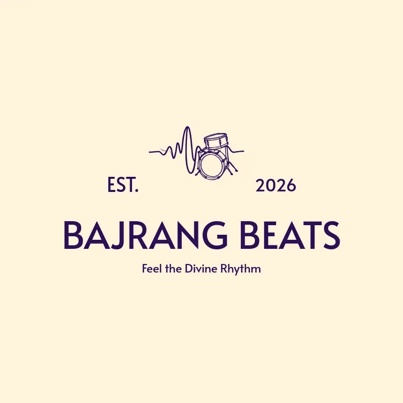 The DJ name Bajrang Beats as a branded logo with a single color icon