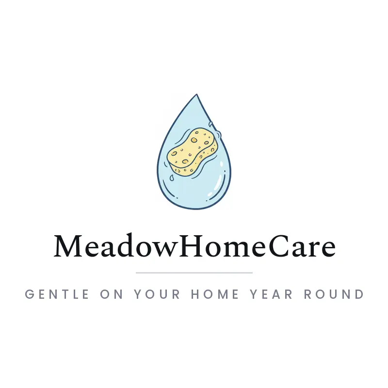 Water droplet and broom logo for a cleaning brand