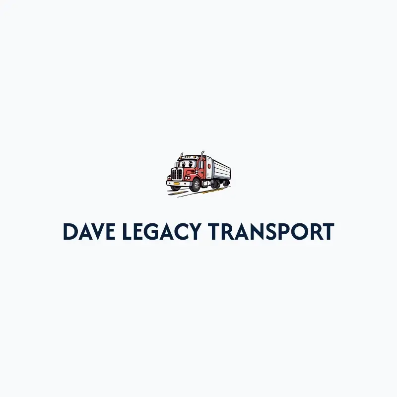 The trucking company name Dave Legacy Transport as a branded logo with a color icon