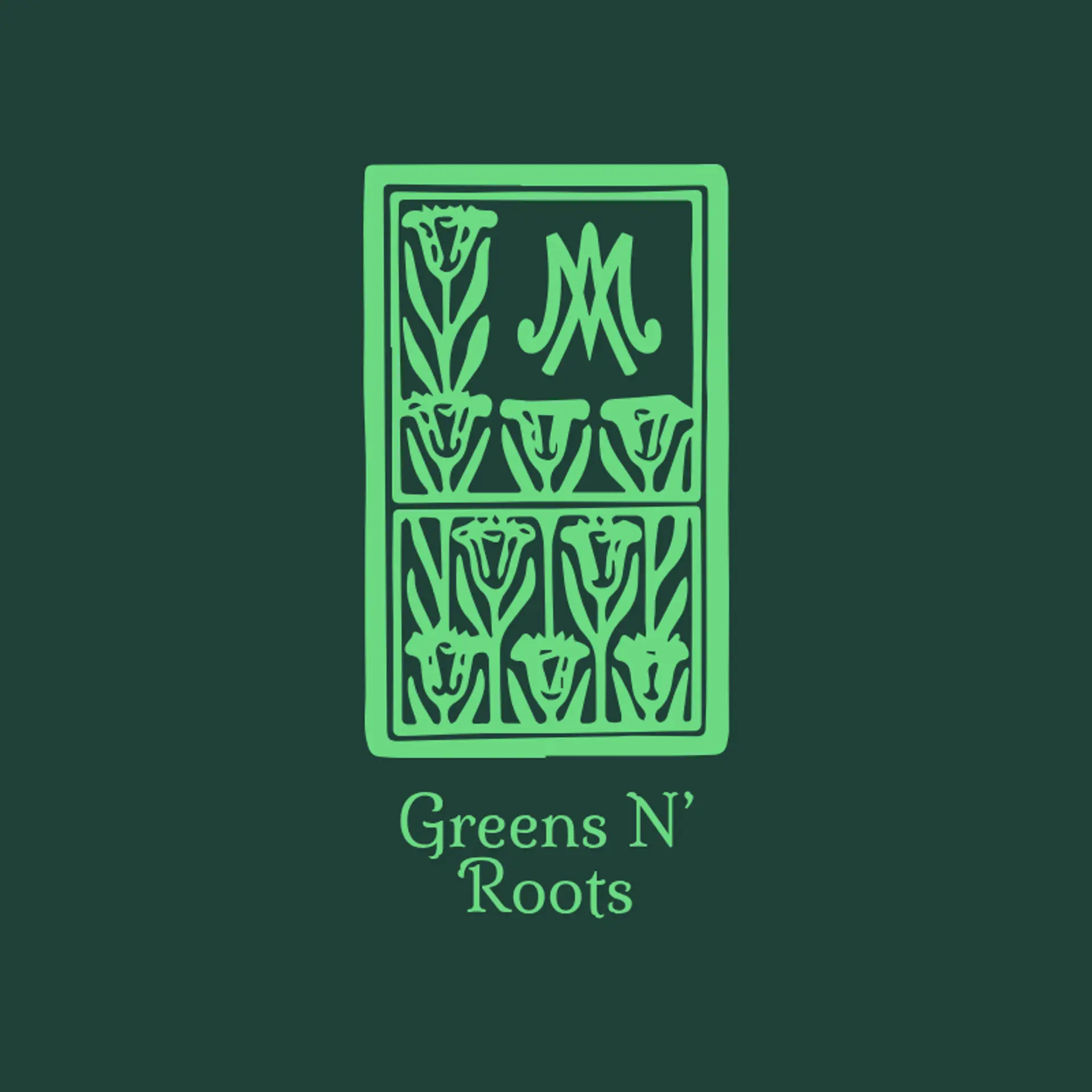 Greens N’ Roots logo for healthy restaurant