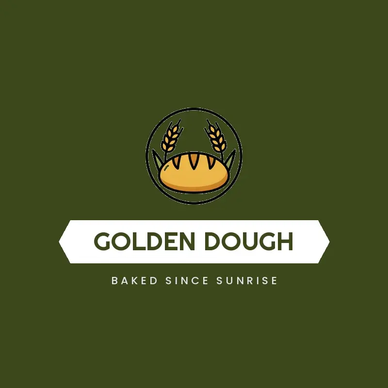 The restaurant name Golden Dough as a branded logo in a retro style
